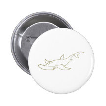 Serious Hammerhead Shark Button