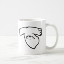 Serious Hammerhead Shark Fish in Black Coffee Mug