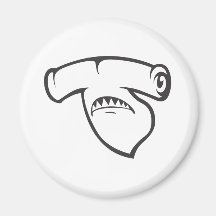 Serious Hammerhead Shark Fish in Black Refrigerator Magnet