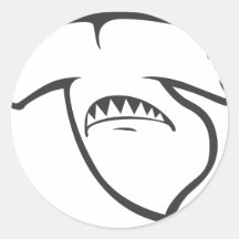 Serious Hammerhead Shark Fish in Black Round Sticker