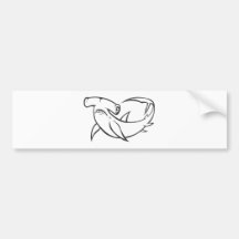 Serious Hammerhead Shark in Black and White Bumper Stickers