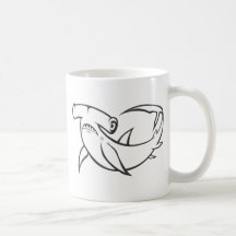 Serious Hammerhead Shark in Black and White Coffee Mug