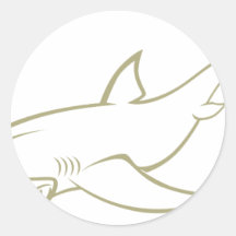 Serious Hammerhead Shark Round Sticker