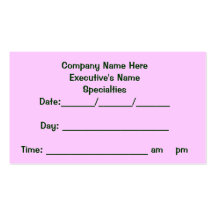 Service Appointment Cards Business Pink Tulips Business Card