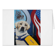 Service K-9 Yellow Lab Greeting Card