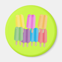 Seven Ice Pops Fridge Magnet