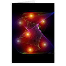 Seven Suns Digital Abstract Greeting Card