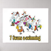 seven swans a-swimming seventh 7th day christmas print