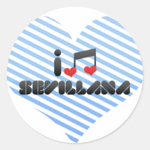 Sevillana fan round stickers