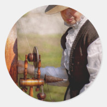 Sewing - Weaving - Big wheel keep on turning Round Stickers