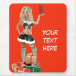 Sexy Christmas Elf Mouse Pad
