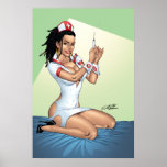 Sexy Nurse with Dreadlocks Giving You A Shot Print