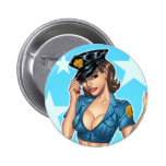 Sexy Police Woman Button by Al Rio