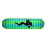 Sexy Silhouette Blue & Green Diamond Skateboard Deck