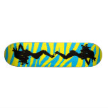 Sexy & Wild Silhouette Bright Zebra Skate Boards