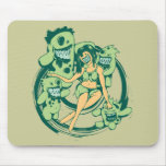 sexy zombie with posse funny vector cartoon art mousemats