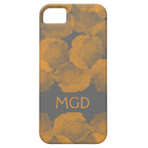 Shabby and chic peach chroma rose blooms monogram