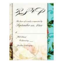 shabby chic french vintage RSVP card Invites