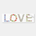 Shabby Chic Love Typography - white Bumper Stickers