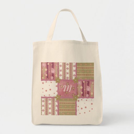 Shabby Chic Monogram Patchwork Tote Bag