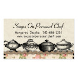 Shabby chic soup terrines chef catering biz cards business card
