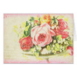 Shabby Rose Collage Art Greeting Card