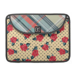 shabby roses dots and preppy plaid sleeve for MacBooks