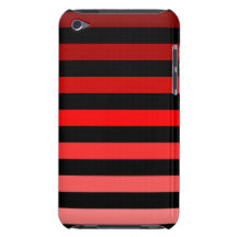 Shades of Red Stripes on Black Case-Mate iPod Touch Case