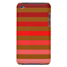 Shades of Red Stripes on Brown Barely There iPod Case
