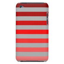 Shades of Red Stripes on Light Grey iPod Touch Covers