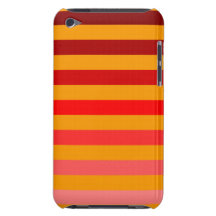 Shades of Red Stripes on Orange iPod Touch Case-Mate Case