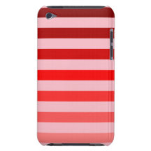 Shades of Red Stripes on Pink Barely There iPod Case