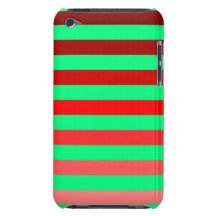 Shades of Red Stripes on Spring Green Barely There iPod Case