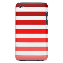 Shades of Red Stripes on White Barely There iPod Case