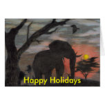 Shadow Elephant Christmas Card