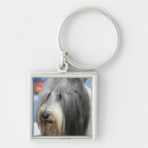 Shaggy Bearded Collie Keychain