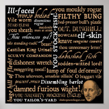 Shakespeare Insults Collection Print