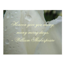 Shakespeare Merry Days Quote , White Post Cards