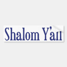 Shalom Y'all Bumper Stickers