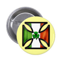 Shamrock Irish Flag Iron Cross buttons