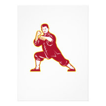 Shaolin Kung Fu Martial Arts Master Retro Personalized Invitations