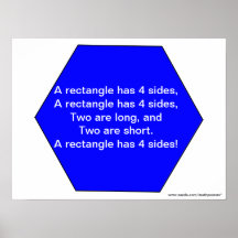 Shape Song: A hexagon has 6 sides Poster