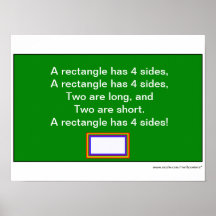 Shape Song: A rectangle has 4 sides Poster
