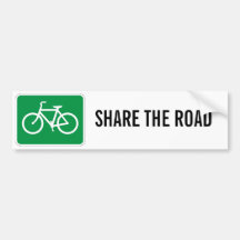 Share The Road with Bicycles Bumper Stickers