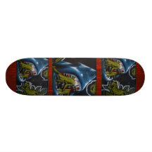 Shark attack pattern - Cool Graffiti Skateboard