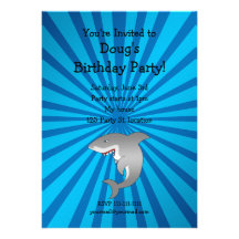 Shark birthday invitation