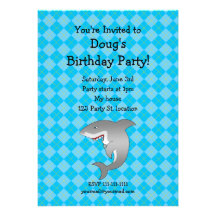 Shark birthday invitation