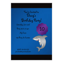 Shark birthday invitation
