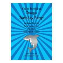 Shark birthday invitation