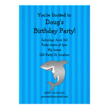 Shark birthday invitation